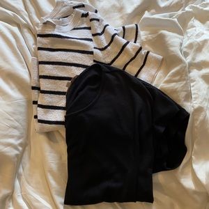 Set of 2 black & white loft Short sleeved sweaters